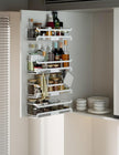 Spice Rack Wall Mount with Hooks - Spice Racks Organizer for Cabinet Storage, Wall Mounted Hanging Shelf Seasoning Organizer, for Kitchen, Pantry Door, Bathroom (White, 2 Pack)