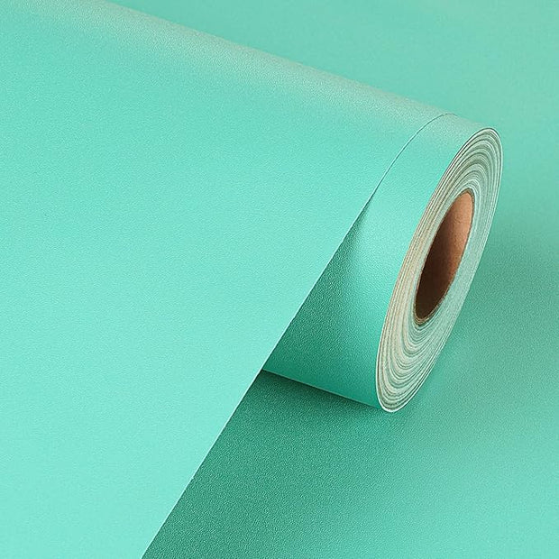 Livelynine 15.8x394 Peel and Stick Wallpaper Solid Color Texture Wall Paper Pastel Contact Paper Removable Stick on Wallpaper for Bedroom Girls Boys Room Kids Classroom Aqua Blue Green Vinyl Wrap