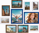Vittanly Picture Frames Set of 10, Picture Frames Collage Wall Decor with Two 8x10, Four 5x7 and Four 4x6 Photo Frames, Gallery Wall Frame Set for Wall or Tabletop Display, Blue, Brown and White