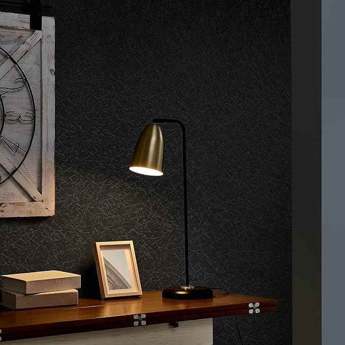 Safiyya 17.3 inch X 393 inch Peel and Stick Wallpaper Black Silk Textured Wallpaper Modern Solid Color Wall Paper Removable Contact Paper for Walls Vinyl Rolls
