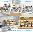 Spice Rack Organizer, Metal Spice Rack Organizer for Cabinet, Countertop Spice Rack - Expandable Width, 3 Tier Spice Shelf for Cabinet, Countertop, Pantry, Cupboard, Gray