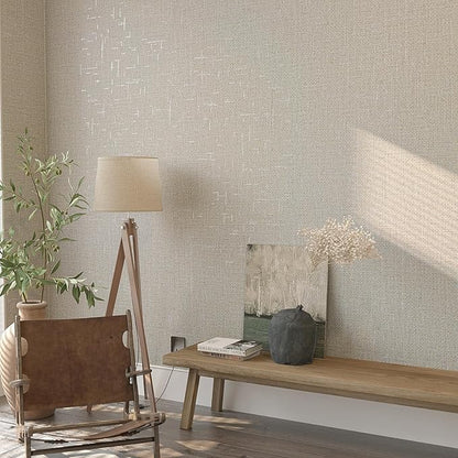 VEELIKE Beige Grasscloth Wallpaper Textured Peel and Stick Grass Cloth Wallpaper for Bedroom Living Room Wall Covering 15.7''x118'' Removable Prepasted Weave Wallpaper Beige Contact Paper for Walls