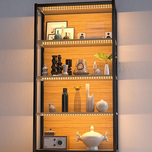 WOBANE LED Shelf Light, LED Closet Light Kit, 4PCS 20inch Pre-Cut Strip Bars, Designed for Shelves,Display Case, Bookshelf, in Cabinet Lighting, 2700K Warm White