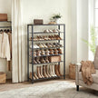 VASAGLE 8 Tier Shoe Rack, Shoe Organizer for Closet, Entryway, 32-40 Pairs of Shoes, Large Shoe Rack Organizer with 7 Metal Mesh Shelves, 11.8 x 39.4 x 59.8 Inches, Rustic Brown and Black ULBS012B01