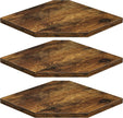Fun Memories Corner Shelf Wall Mount, Floating Corner Shelves, Set of 3 Corner Wall Shelf Organizer, Rustic Wood Wall Storage Display Shelves for Living Room Bedroom Bathroom Kitchen, Rustic Brown