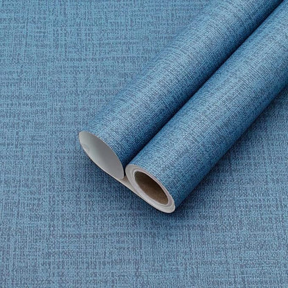 Yancorp 24"x120" Textured Fabric Navy Blue Faux Grasscloth Peel and Stick Wallpaper Self-Adhesive Linen Removable Wall Paper Cabinets Counter Top Liners