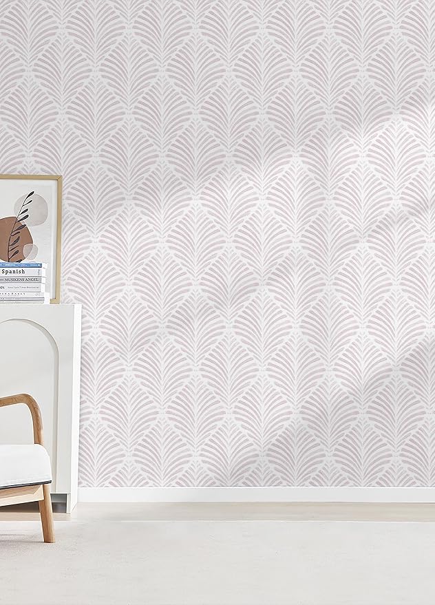 Safiyya Peel and Stick Wallpaper Boho Contact Paper 17.3"x196" Pink Geometric Modern Wall Paper Self Adhesive Removable Wallpaper for Bedroom Vinyl Rolls