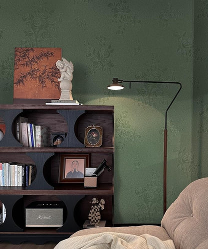 Dimoon 236"x17.7" Leaf Green Flower Thicken Advanced Texture Wallpaper Peel and Stick Green Leaf Floral Wallpaper Waterproof Contact Paper Grey Self Adhesive Wall Paper Removable Vinyl Roll
