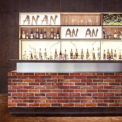 Brick Wallpaper Peel and Stick Red Brick Wallpaper for Bedroom 17.7" X 118" Faux Peel and Stick Wall Paper for Fireplace Kitchen Accent Home Decoration Party Brick Wrapping Paper for Backsplash