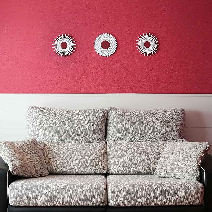 BONNYCO Wall Mirrors Pack of 3, Round White Mirrors for Home Decor, Bedroom and Room. Espejos Decorativos de Pared Sala Dormitorio, Circle Wall Decor Minimalist Vintage, Chic. Gifts for Women Mums