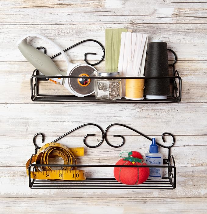 DII Farmhouse Vintage Decorative Metal Pantry Spice Rack Organizer, 12