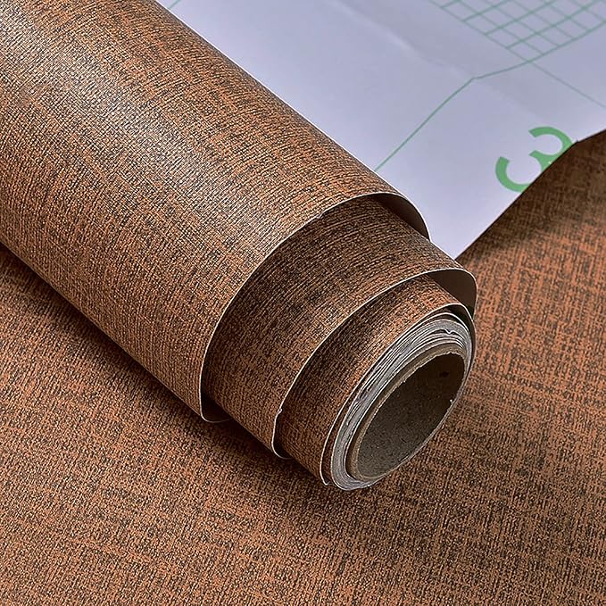 Yancorp 16"x394" Textured Fabric Faux Grasscloth Peel and Stick Wallpaper Self-Adhesive Linen Removable Wall Paper Cabinets Counter Top Liners