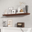 Fun Memories Floating Shelves 48 Inch Long, 9.3 Inch Deep Classic Crown Molding Floating Shelves for Wall, Rustic Wooden Shelves for Wall Decor Bathroom, Kitchen, Office, (Walnut, 1Pack)
