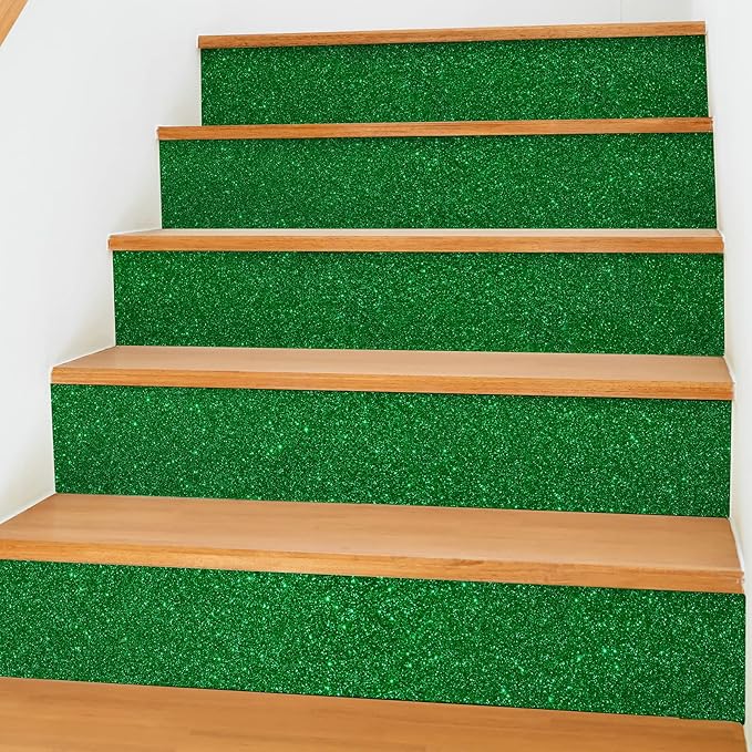 CHIHUT Sparkly Glitter Wallpaper Stick and Peel for Walls Decorative Self Adhesive Shiny Glitter Green Contact Paper for Cabinets Removable Glitter Fabric Wallpaper for Bedroom Dresser 15.7''x100''