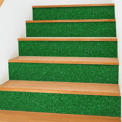 CHIHUT Sparkly Glitter Wallpaper Stick and Peel for Walls Decorative Self Adhesive Shiny Glitter Green Contact Paper for Cabinets Removable Glitter Fabric Wallpaper for Bedroom Dresser 15.7''x100''