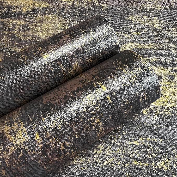 JiffDiff Vintage Metallic Peel and Stick Wallpaper Industrial Metallic Concrete Wall Paper Modern Stick on Wallpaper Self Adhesive Contact Paper(17.3