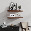 Fun Memories Floating Shelves 24 Inch Long, 9.3 Inch Deep Classic Crown Molding Floating Shelves for Wall, Rustic Wooden Shelves for Wall Decor Bathroom, Kitchen, Office, (Walnut, 2Pack)