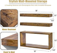 Sorbus Floating Shelves for Wall Set of 3 - Bathroom Shelves for Wall Storage, Over Toilet, Bedroom, Farmhouse, Decor - 2 Floating Shelves with Invisible Brackets & 1 Rectangular Box, Walnut