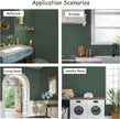 Guvana Grasscloth Peel and Stick Wallpaper Green/Gold Textured Contact Paper Vintage Removable Self Adhesive Wall Paper Thicken Fabric Faux Linen Wallpaper for Bathroom Living Room Decor 78.7inx15.7in