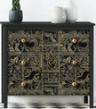 Erfoni Black and Gold Wallpaper Vintage Peel and Stick Wallpaper Special Animals Pattern Contact Paper Stick and Peel Self Adhesive Removable Wall Paper for Countertop Cabinets Covering 78.7