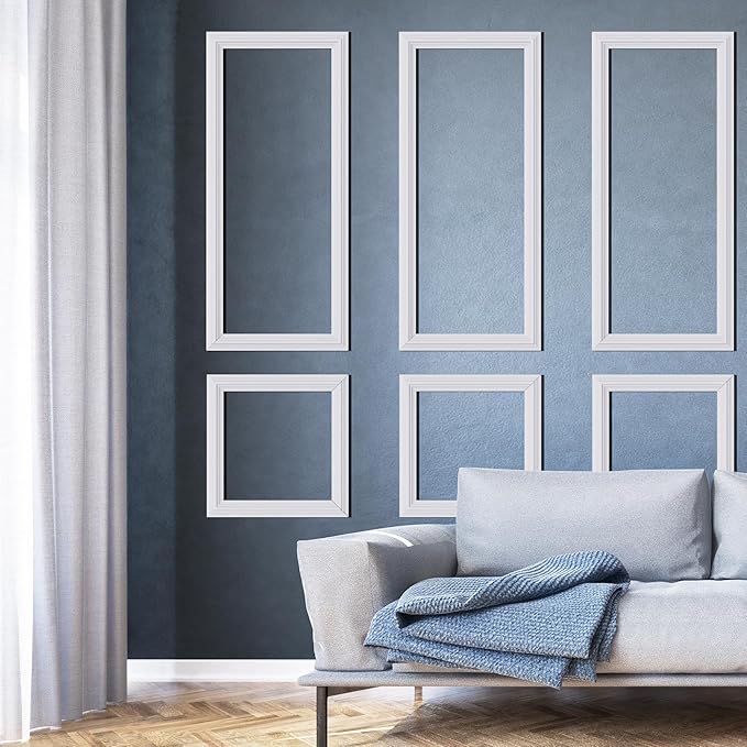 3 PCS Premade Wainscoting Panels，Accent Wall Panels for Interior Decor,All Edges precut, Factory Primed molding Pieces (54x 24+24x24in)