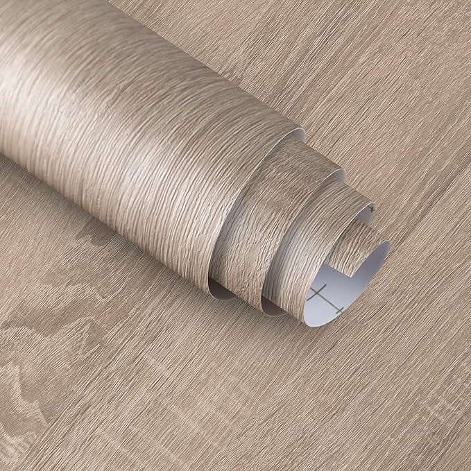 31.5"x78.74" Oak Wood Peel and Stick Wallpaper Gray Wood Look Contact Paper for Countertops Waterproof Self Adhesive Removable Wood Grain Contact Paper for Classroom Office Furniture Wooden Vinyl Wrap