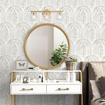 EeeComing Peel and Stick Wallpaper Boho Modern Wall Paper Peel and Stick Removable Contact Paper Self Adhesive Wallpapers for Bedroom and Bathroom Wallpaper Cabinet Shelf Liner Vinyl 118.1 "x17.3