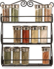 Spectrum Diversified Scroll Wall-Mounted Traditional Spice Rack Organizer for Cabinet & Kitchen, 3-Tier, Beauty & Nail Polish, 43710