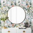 Peel and Stick Wallpaper Vintage White Wallpaper Floral Contact Paper Removable Wall Paper 17.3