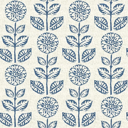 Wudnaye Blue Floral Peel and Stick Wallpaper Blue and White Contact Paper 17.7in×393.6in Vintage Floral Self Adhesive Wallpaper Navy Removable Tulip Wall Paper Waterproof for Bathroom Farmhouse Decor