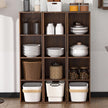 4Cube Storage Organizer, 4 Tier Cube Low Bookcase Freestanding Storage Display Organizer, Three-Cubes Open Shelf Bookshelf for Home Office (Dark Brown,Black Walnut, 4-Cube)