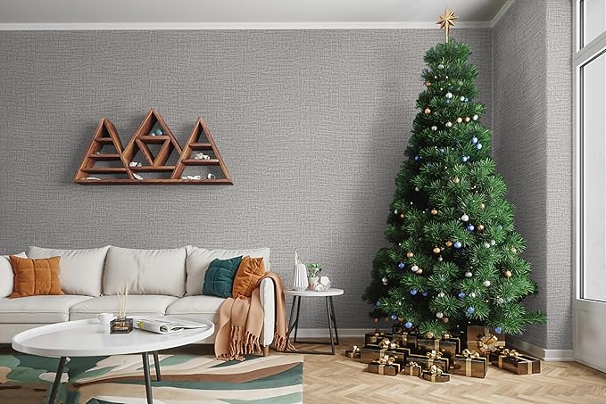 Guvana Grasscloth Peel and Stick Wallpaper Grey Textured Contact Paper Modern Removable Self Adhesive Wall Paper Thicken Fabric Faux Linen Wallpaper for Bathroom Living Room Cabinets 472inx15.7in