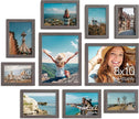 Vittanly Picture Frames Set of 10, Picture Frames Collage Wall Decor with Two 8x10, Four 5x7 and Four 4x6 Photo Frames, Gallery Wall Frame Set for Wall or Tabletop Display, Rustic Grey