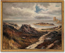 SHENIFY Landscape Framed Canvas Wall Art Vintage Classical Seaside Path Wilderness Prints Modern Hallway Kitchen Office Decor - 8x10in Natural Framed