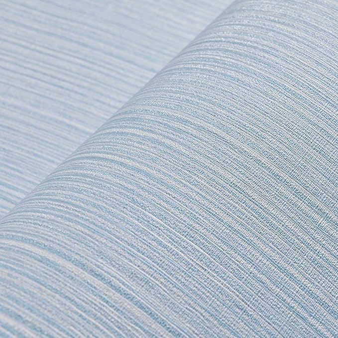 Haimin Grasscloth Wallpaper Textured 24in X 393in Fabric Contact Paper Light Blue Wall Paper Textured Linen Peel and Stick Self-Adhesive Thick Vinyl Embossed Film Wallpaper