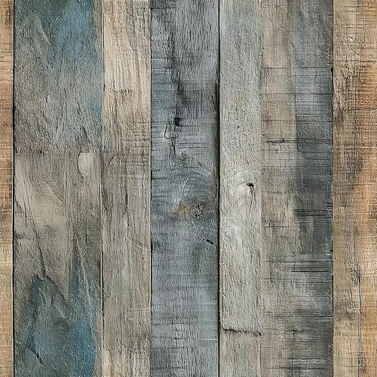 FLFK Vintage Wallpaper Peel and Stick Grey Wood Contact Paper Removable Wallpaper for Bedroom Kitchen Cabinets 16" x 128"