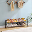 Hoctieon 2 Tier Shoe Rack for Closet, Shoe Rack FreeStanding, Entryway Shoe Shelf, Shoe Storage Organizer, Durable Mesh Style Shoe Rack, Space Save for Garage, Bedroom, Living Room, Wardrobe, Brown
