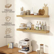 40 Inch Floating Shelves | 6.5 Inch Deep Oak Floating Shelves Set of 2 | 40