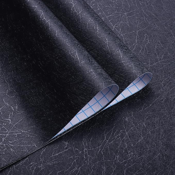 Safiyya Peel and Stick Wallpaper Blackish Blue Silk Wallpaper Textured Blackish Blue Contact Paper Decorative Modern Solid Color Contact Paper for Walls Vinyl Rolls 393
