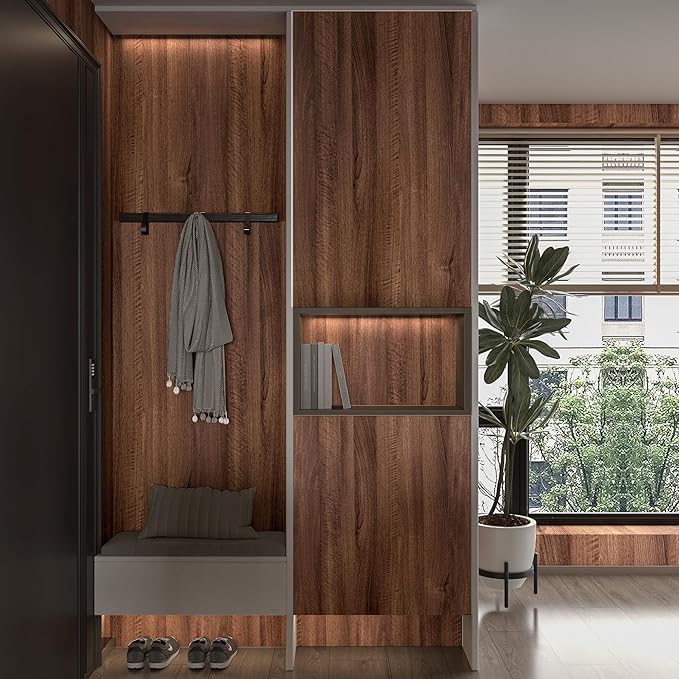 Walnut Wood Contact Paper 24x354 inch Wood Peel and Stick Wallpaper Removable Self-Adhesive Decorative Wallpaper Waterproof Thickened Wooden Texture Vinyl Wrap for Furniture Covering