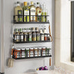 Spice Rack Wall Mounted 4 Pack, Space-Saving Spice Organizer for Spice Jars and Seasonings,Screw or Adhesive Hanging Spice Rack Organizer for Your Kitchen Cabinet,or Pantry Door