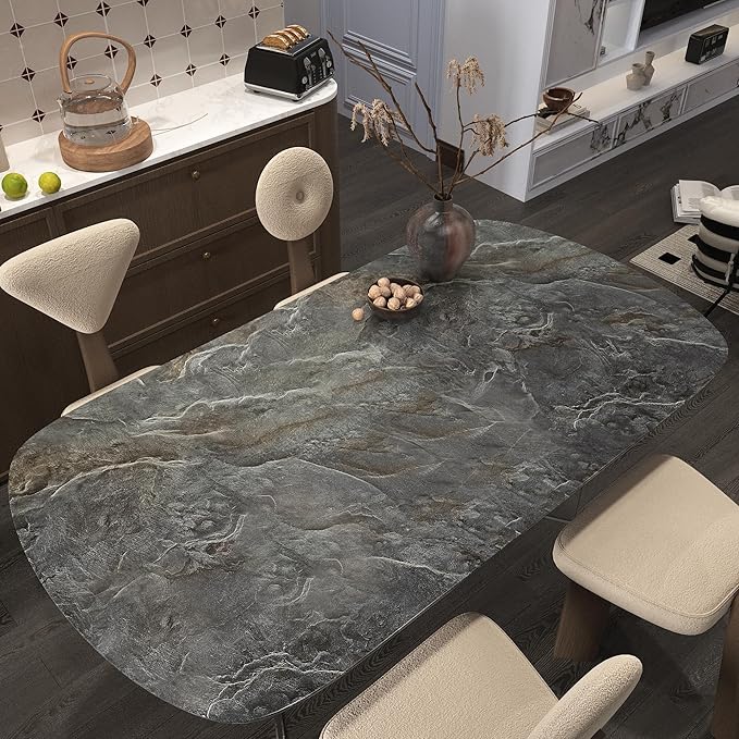 Gray Marble Contact Paper Kitchen Counter Top Wrap Peel and Stick Waterproof Wallpaper Removable Self-Adhesive Glossy Vinyl Roll Wall Paper for Bathroom Sink Table Locker 16x118 inch