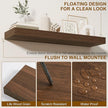 Fun Memories 55 Inch Fireplace Mantel - Long Floating Shelf, Wall Mounted Farmhouse Display with Invisible Heavy Duty Metal Bracket, 2 Pack, Walnut