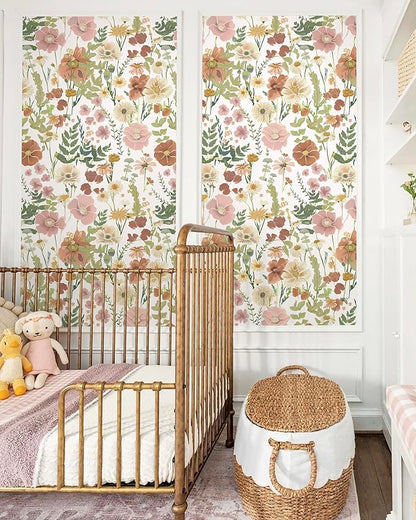 EchoSphere 16.9 in x118 in Peel and Stick Wallpaper Floral Self Adhesive Wallpaper Boho Floral and Leaf Contact Paper DIY Removable Wall Paper for Bedroom Livingroom Cabinets Decor Vinyl Roll