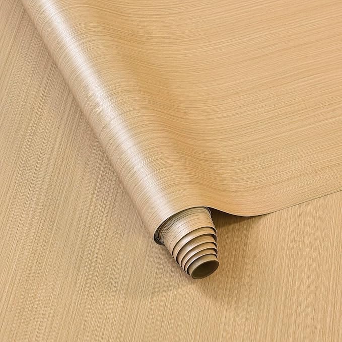 Light Brown Wood Contact Paper Thick Oak Wood Wallpaper Peel and Stick 31.5