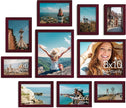 Vittanly Picture Frames Set of 10, Picture Frames Collage Wall Decor with Two 8x10, Four 5x7 and Four 4x6 Photo Frames, Gallery Wall Frame Set for Wall or Tabletop Display, Cherry Red