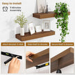 Fun Memories Floating Shelves Bathroom for Wall Mounted Shelves, 20 Inch Wood Shelf Set of 2, Home Storage & Display Decor, Walnut