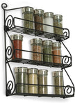 Spectrum Diversified Scroll Wall-Mounted Traditional Spice Rack Organizer for Cabinet & Kitchen, 3-Tier, Beauty & Nail Polish, 43710