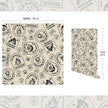 FLFK Beige Wallpaper Peel and Stick Antique Campfire Postmark Contact Paper Removable Self Adhesive Wall Paper for Bedroom Shelf Cabinet Drawers Countertops 16