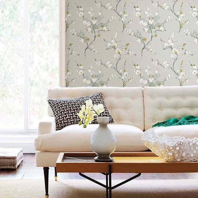 NuWallpaper NU2679 Mirei Peel & Stick Wallpaper, Grey